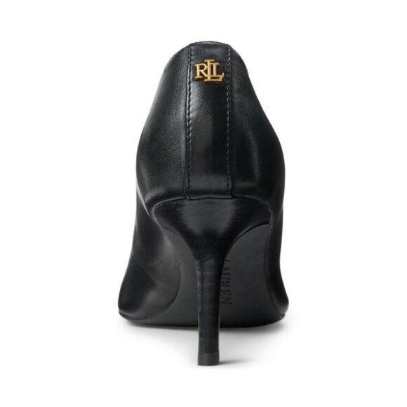 Ralph Lauren| Lanette Leather Pump Black Women's Heels Sz 9.5 - Picture 6 of 7
